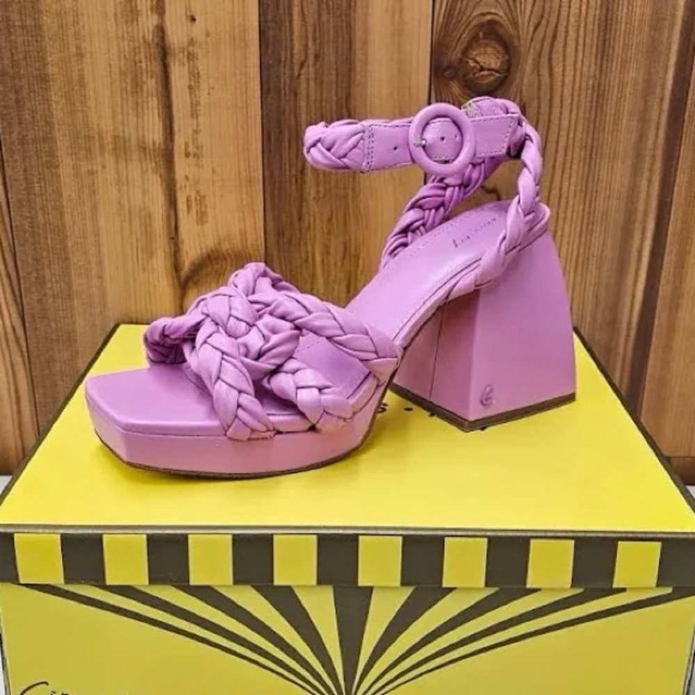 Sam Edelman - Nwb Braided Lilac Block Heel Sandals